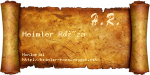 Heimler Róza névjegykártya